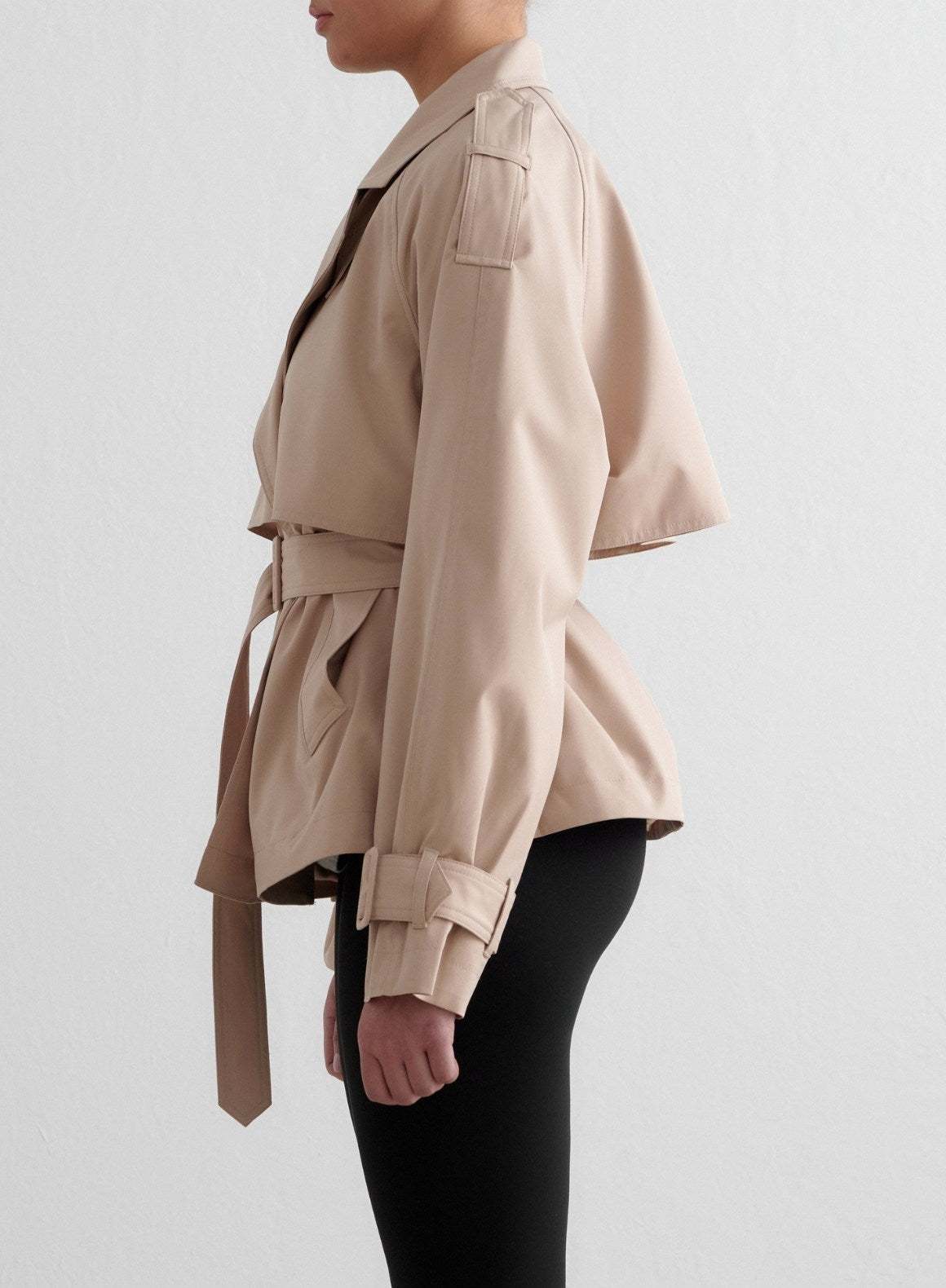 Co Activewear - Beige Recycled Tech Trench Jacket fifth image