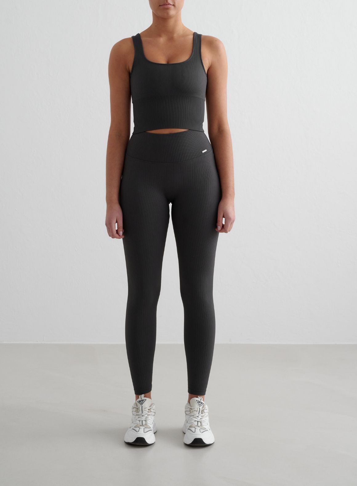 Co Activewear - Shadow Grey Ribbed Seamless Tights secondary image