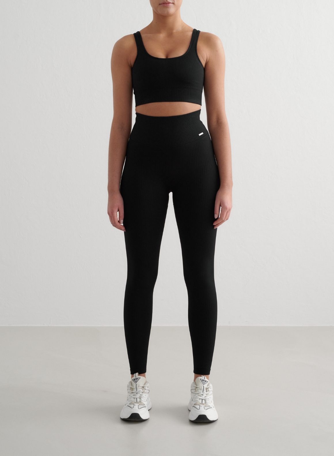 Co Activewear - Black Ribbed Seamless Bra fourth image