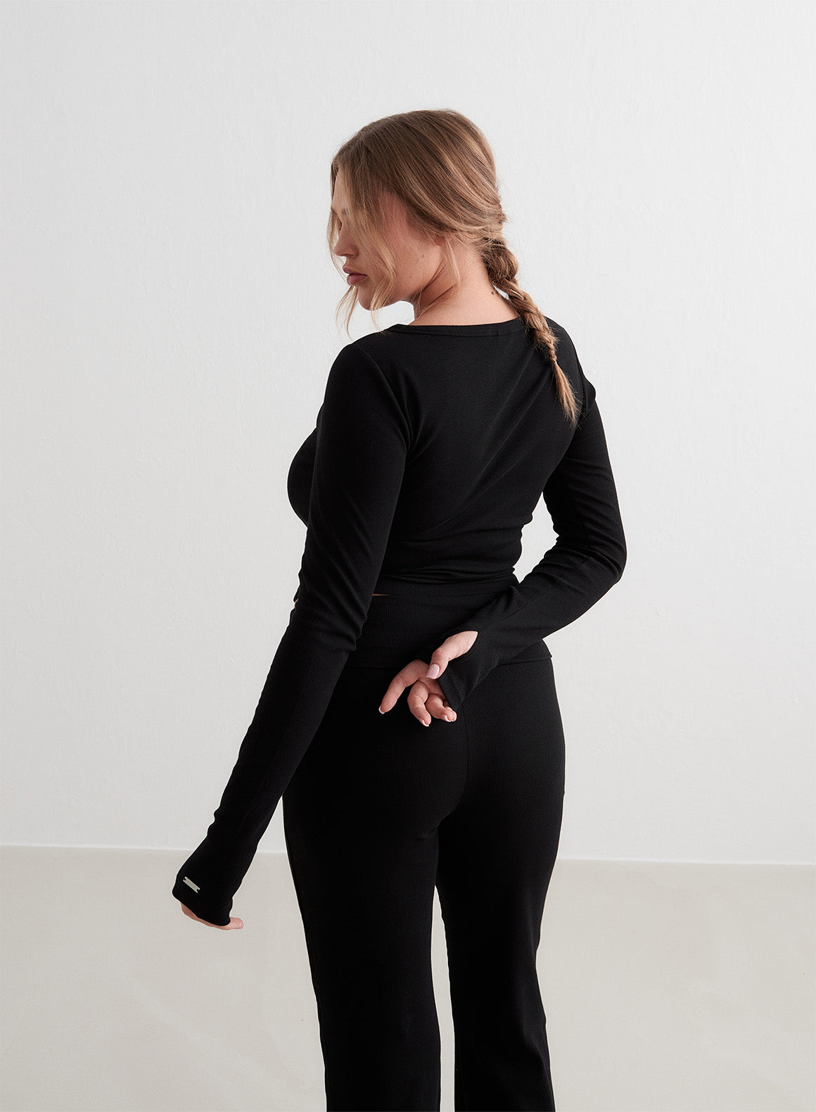 Co Activewear - Black Ease Ribbed Long Sleeve Top sixth image