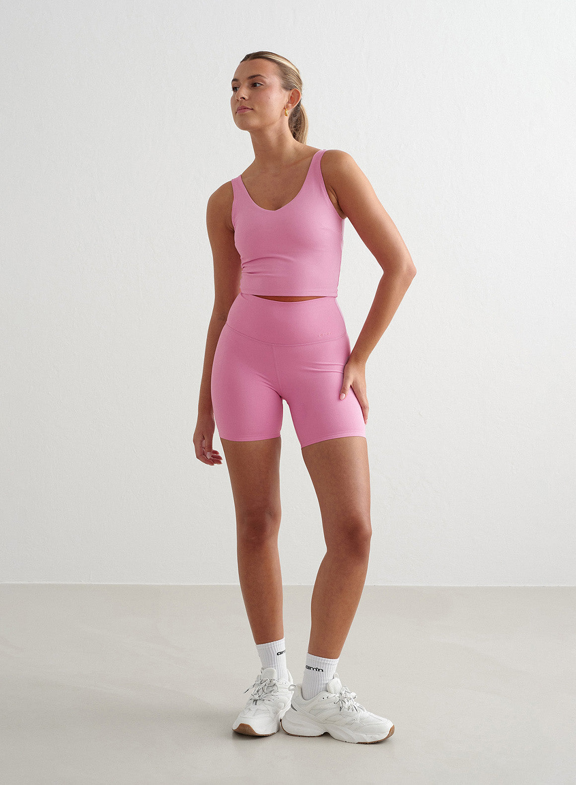 Co Activewear - Peony Pink Sense Midi Biker Shorts fifth image