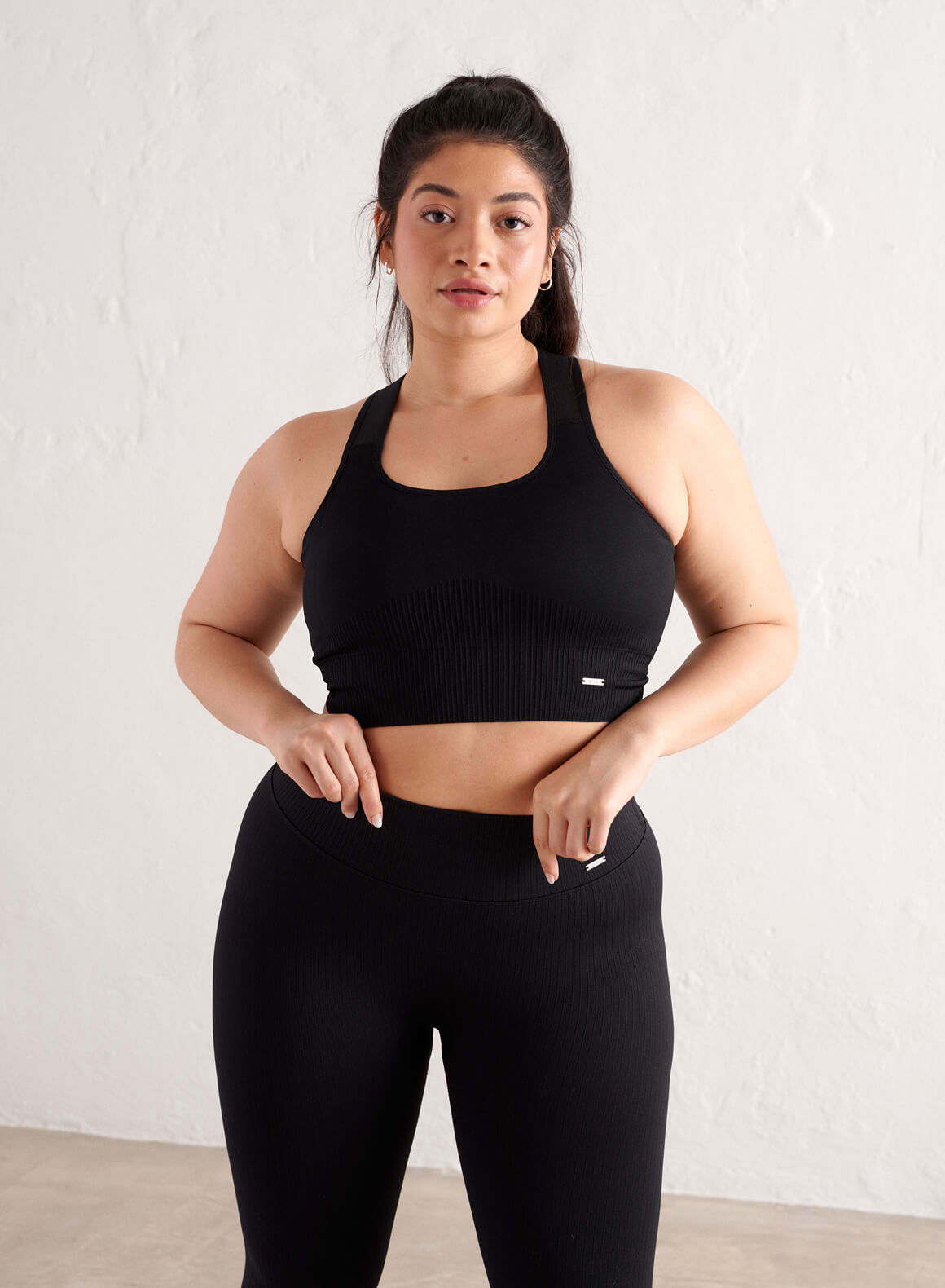 Co Activewear - Black High Support Ribbed Bra secondary image