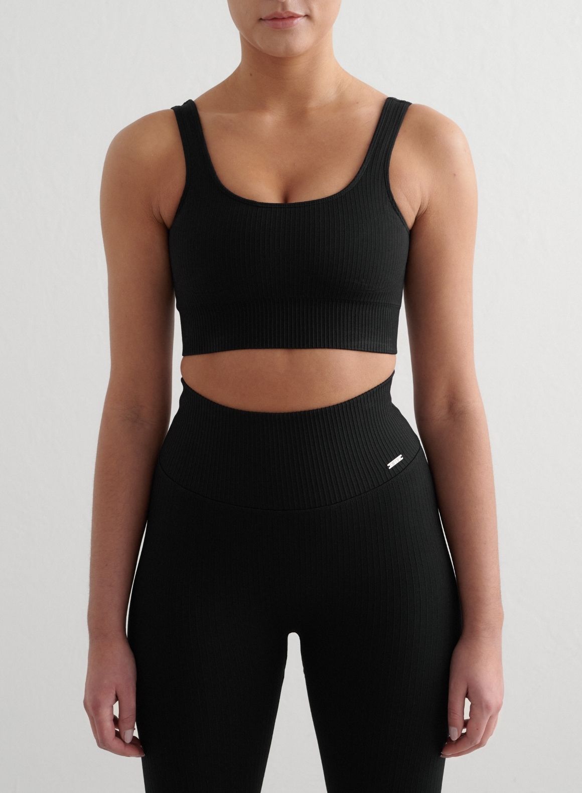 Co Activewear - Black Ribbed Seamless Bra secondary image
