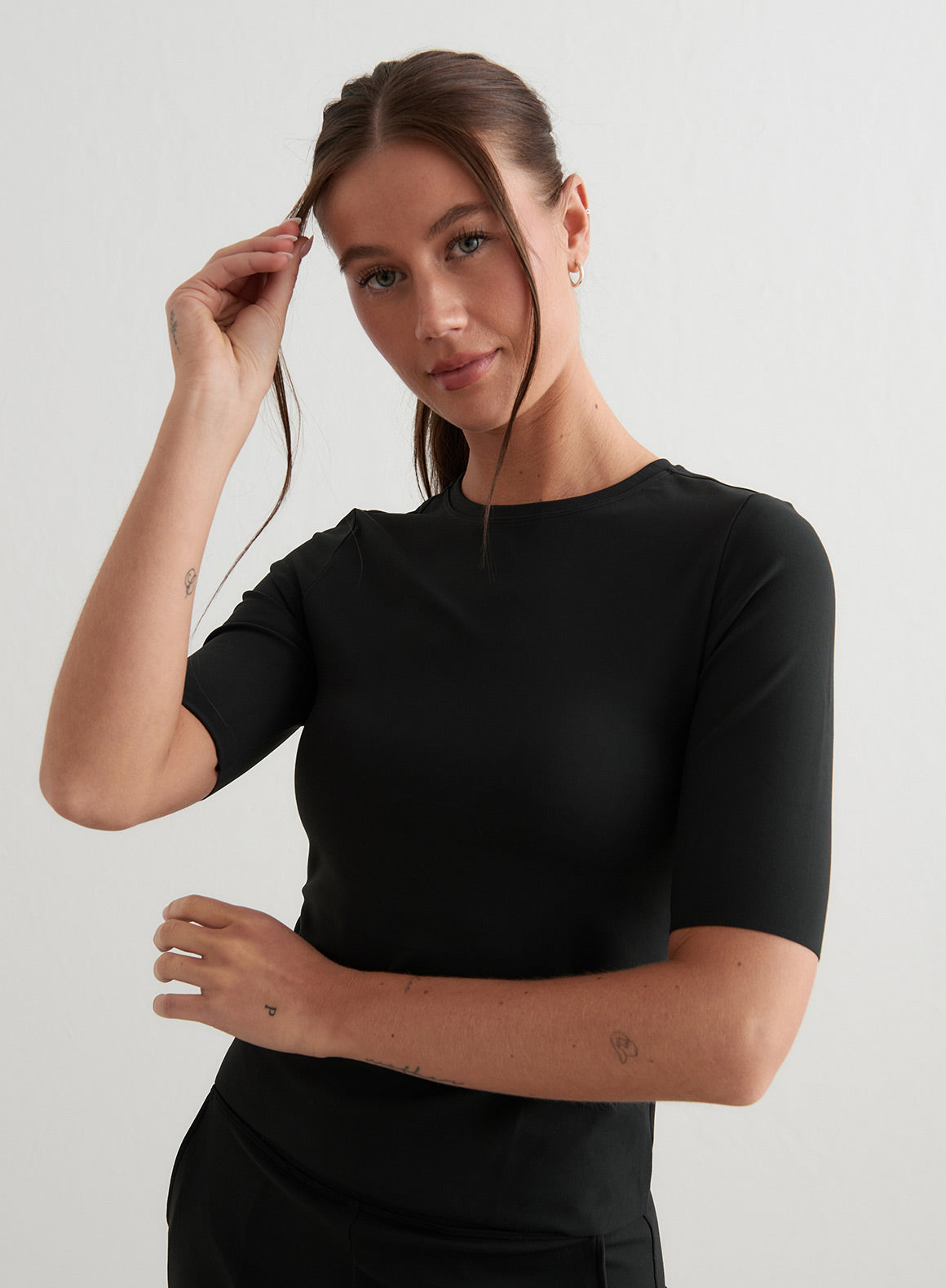 Co Activewear - Black Sense Half Sleeve Top fifth image