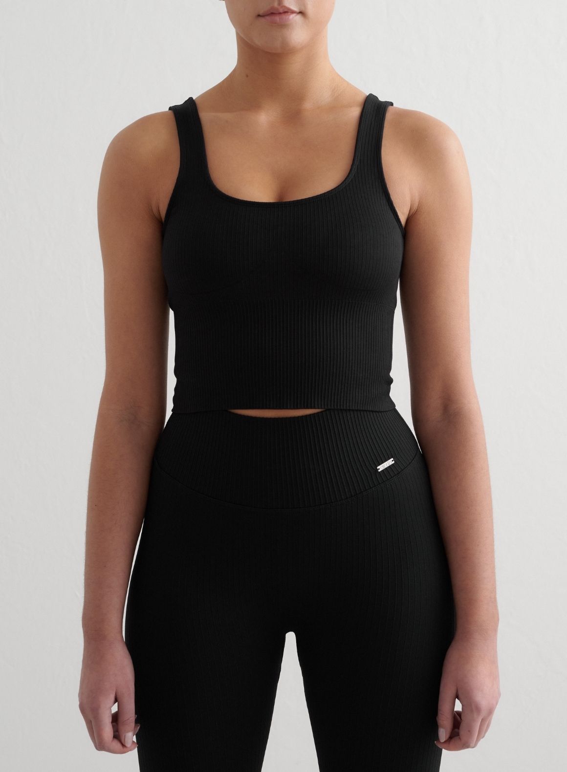 Co Activewear - Black Ribbed Seamless Shaping Bralette secondary image