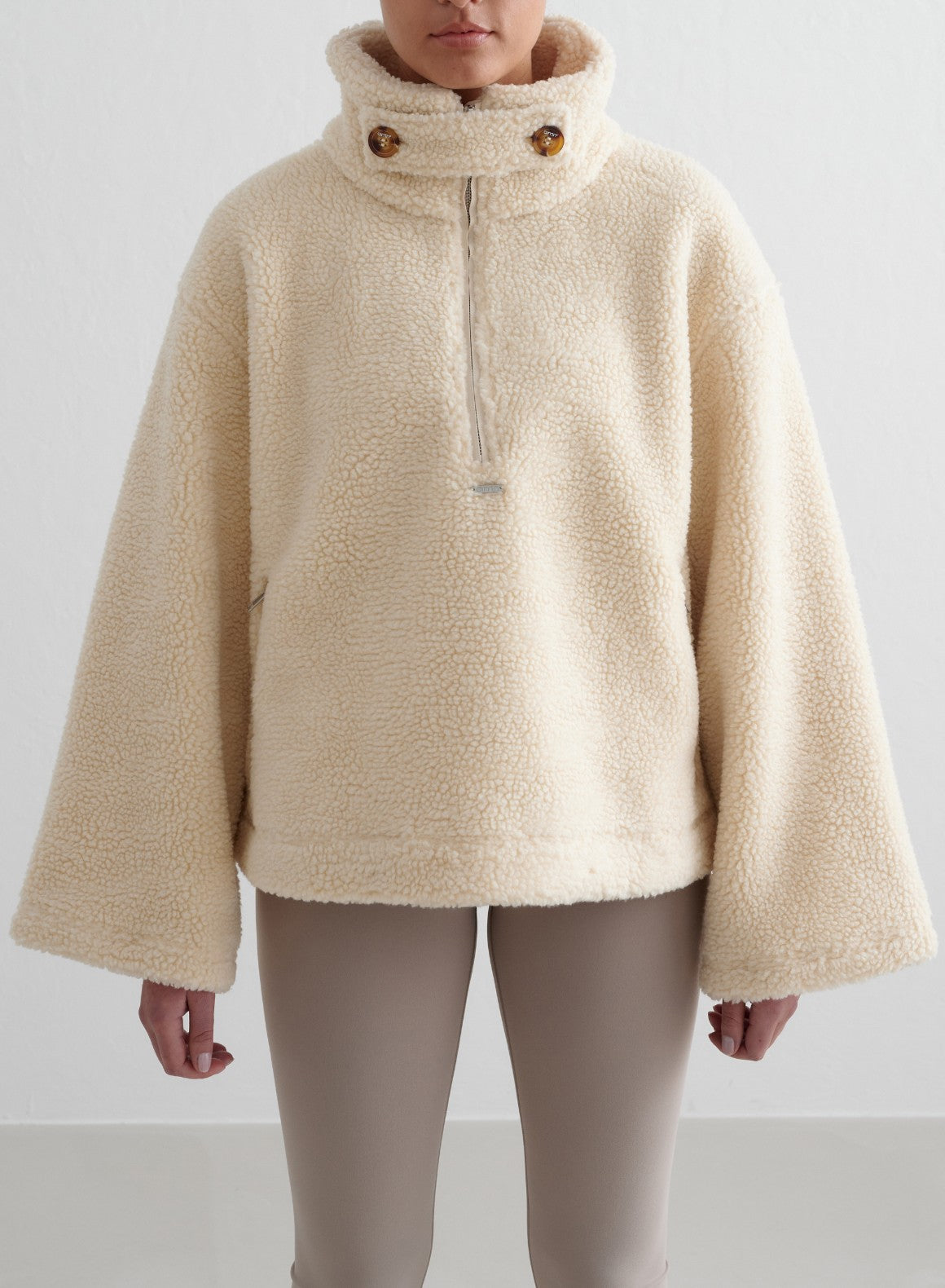 Co Activewear - Almond White Pile Anorak fourth image