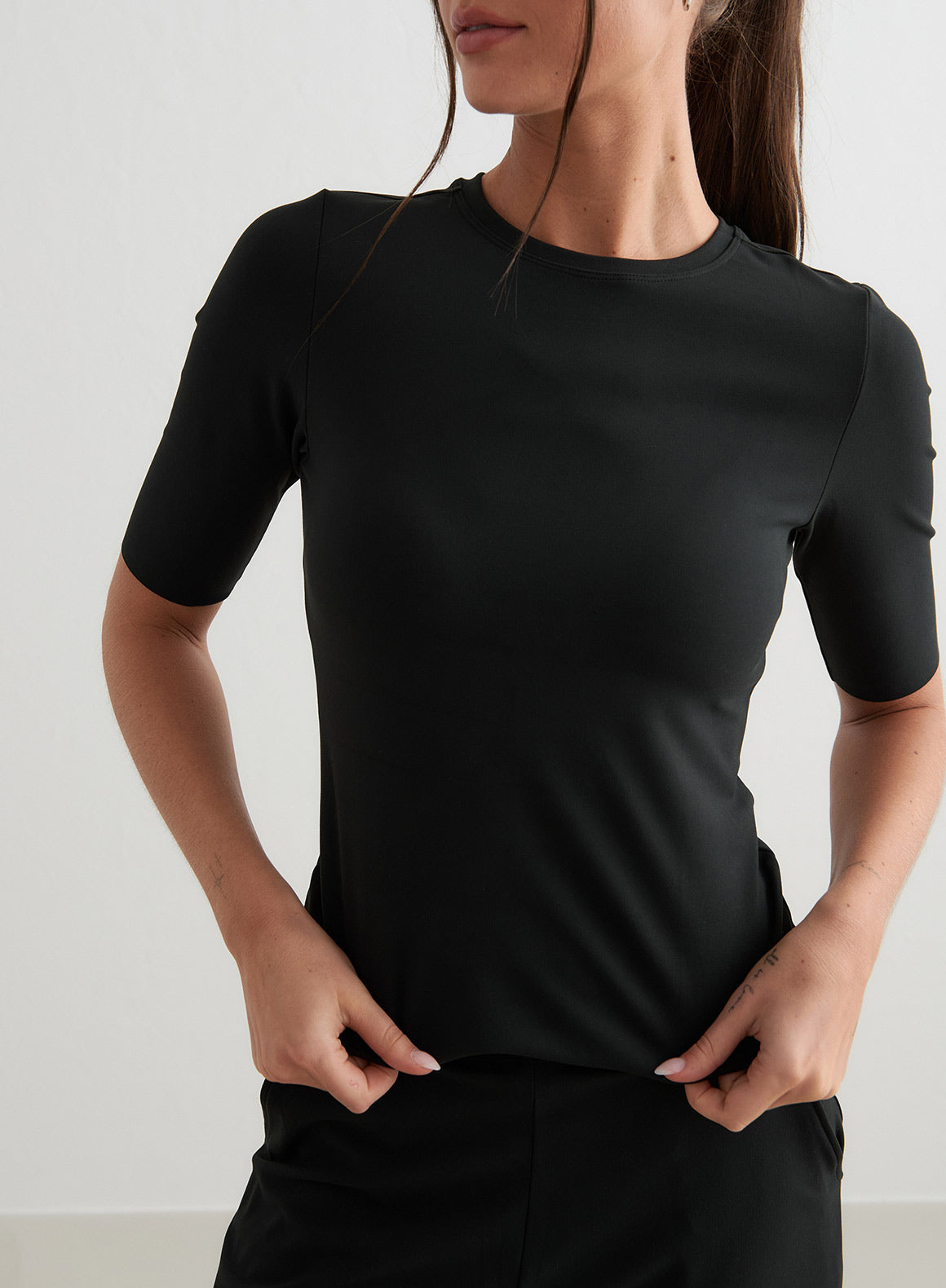 Co Activewear - Black Sense Half Sleeve Top sixth image