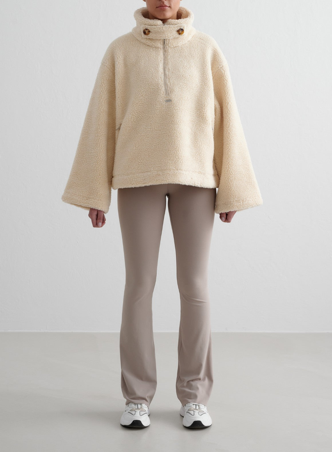 Co Activewear - Almond White Pile Anorak third image