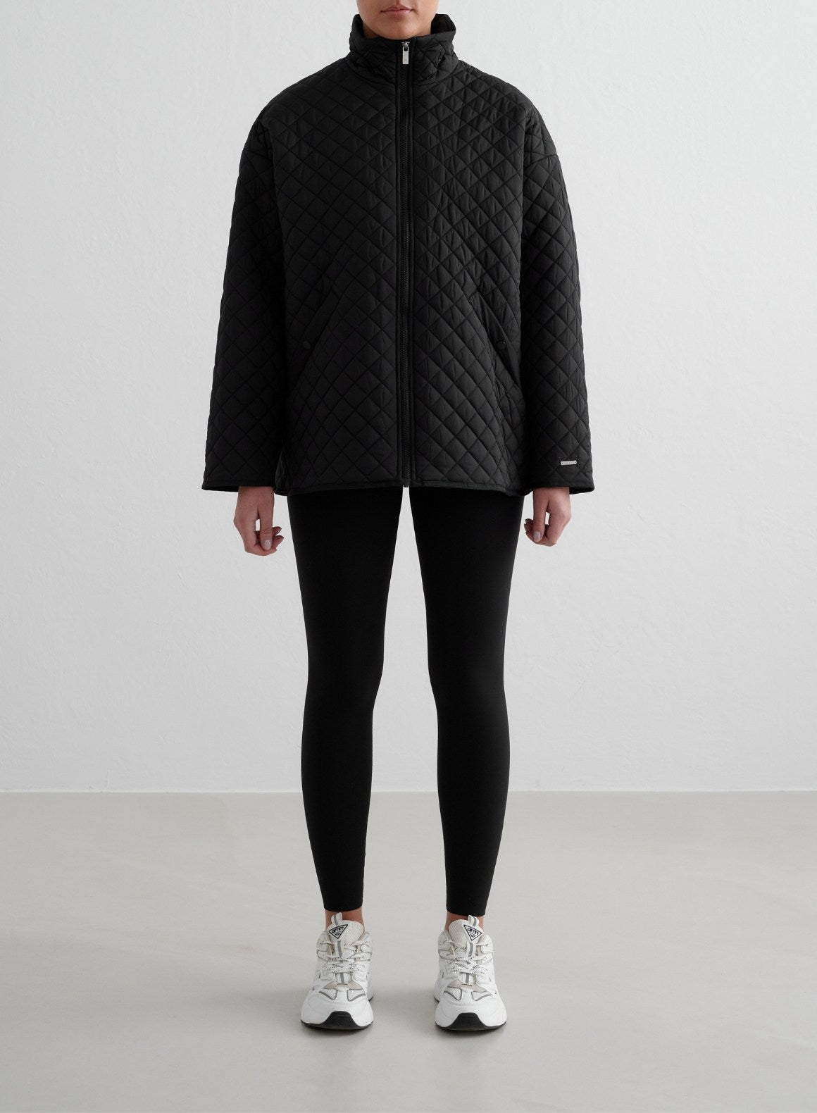 Co Activewear - Black Oversized Quilted Jacket fourth image