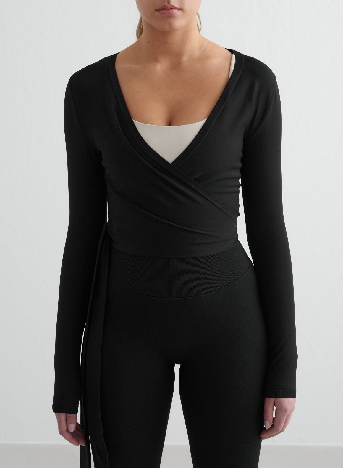 Co Activewear - Black Shape Seamless Wrap Long Sleeve secondary image