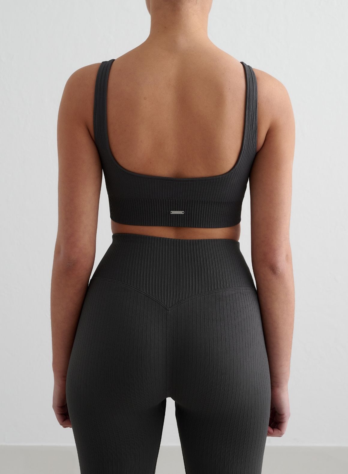 Co Activewear - Shadow Grey Ribbed Seamless Bra third image