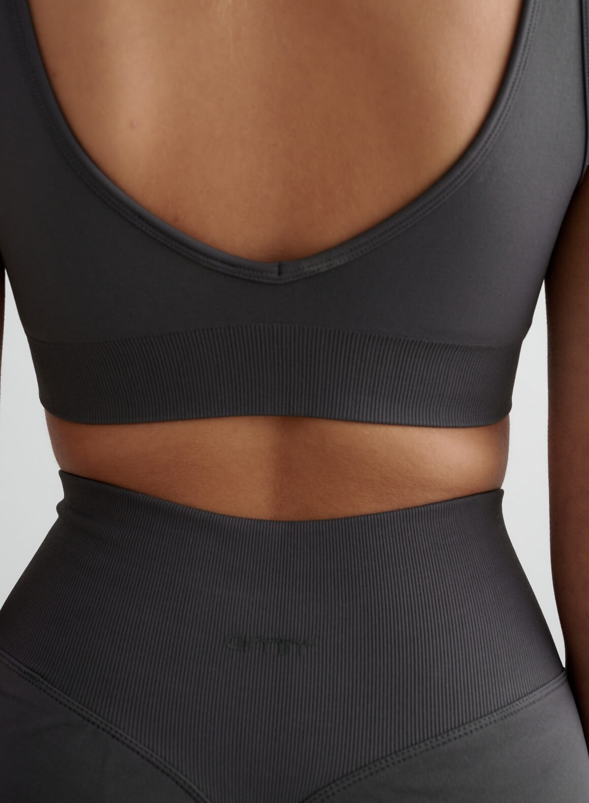 Co Activewear - Shadow Grey Shape Seamless Deep Cut Bra fourth image