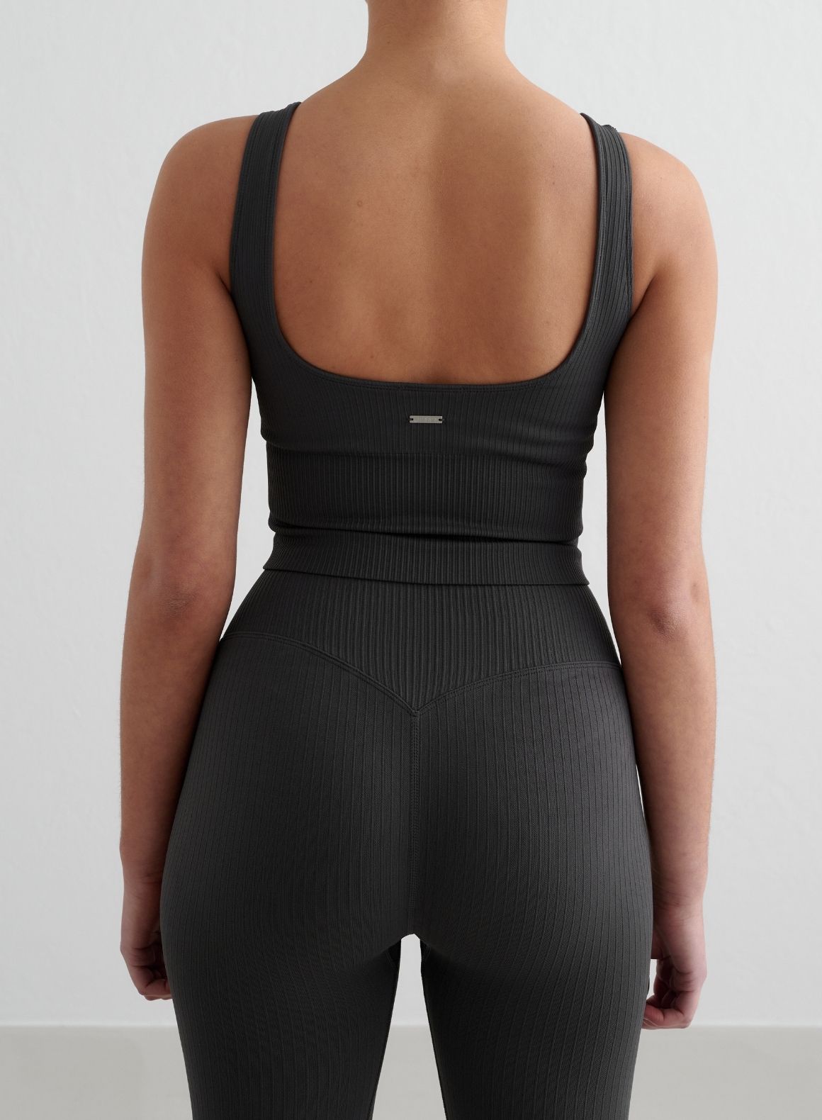 Co Activewear - Shadow Grey Ribbed Seamless Shaping Bralette third image