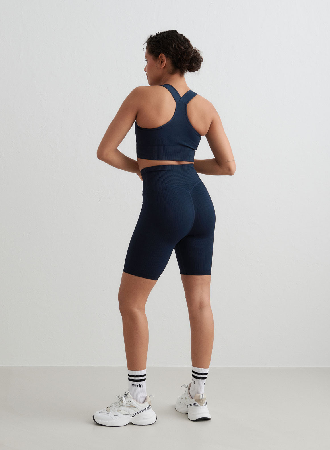 Co Activewear - Navy Ribbed Biker Shorts sixth image