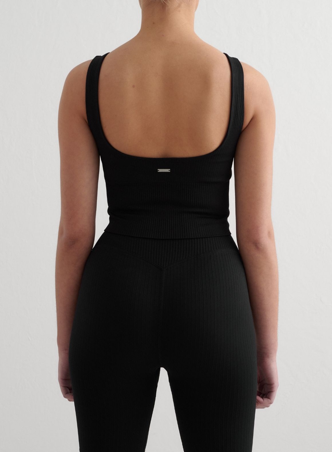 Co Activewear - Black Ribbed Seamless Shaping Bralette third image