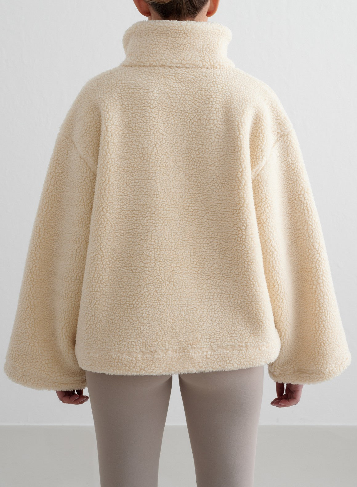 Co Activewear - Almond White Pile Anorak fifth image