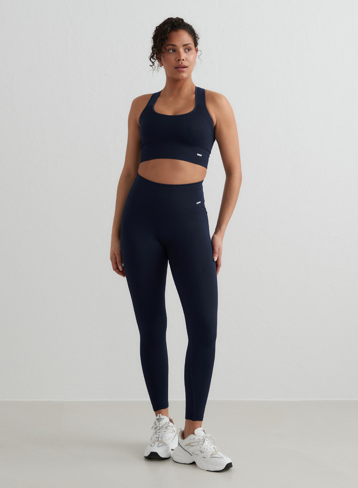Co Activewear - Navy Ribbed Seamless Tights sixth image