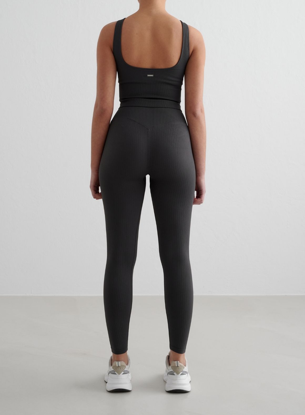 Co Activewear - Shadow Grey Ribbed Seamless Tights third image