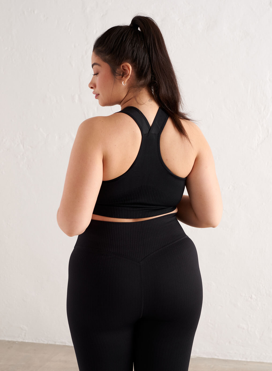 Co Activewear - Black High Support Ribbed Bra fourth image