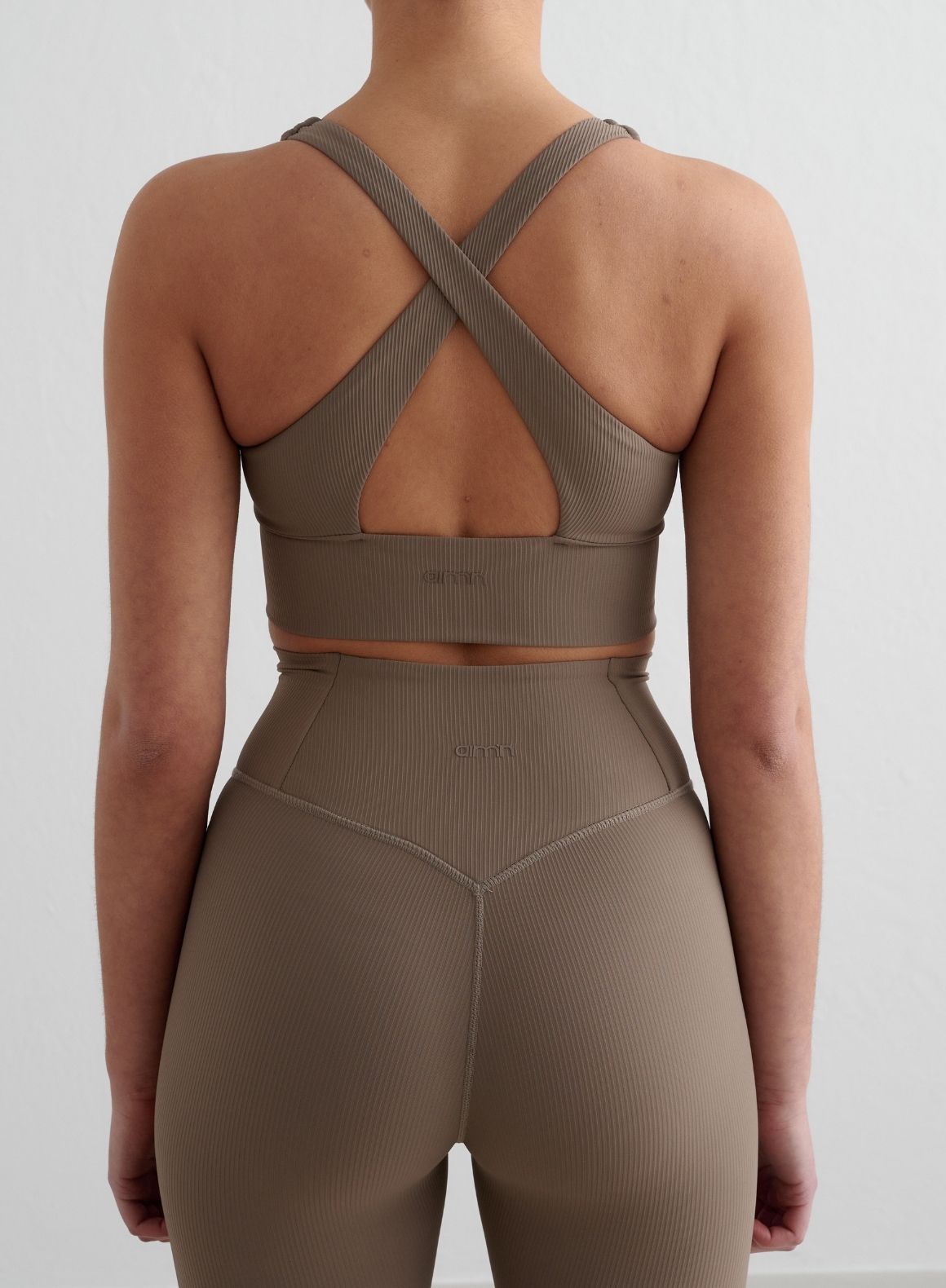 Co Activewear - Nougat Ribbed Performance Zipped Bra third image