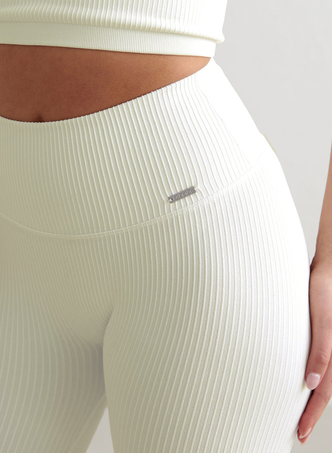 Co Activewear - Off-White Ribbed Seamless Biker Shorts third image
