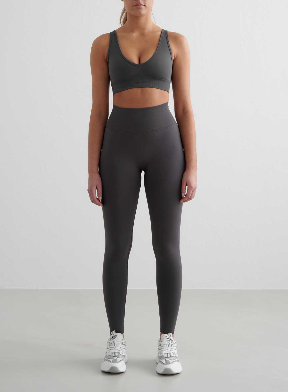 Co Activewear - Shadow Grey Shape Seamless Deep Cut Bra fifth image