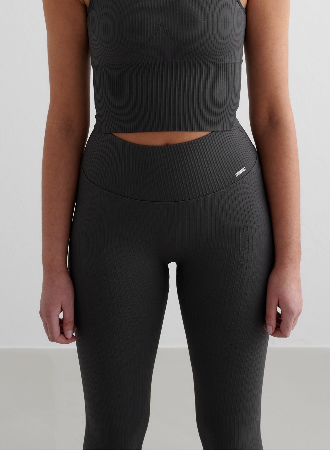 Co Activewear - Shadow Grey Ribbed Seamless Tights fourth image