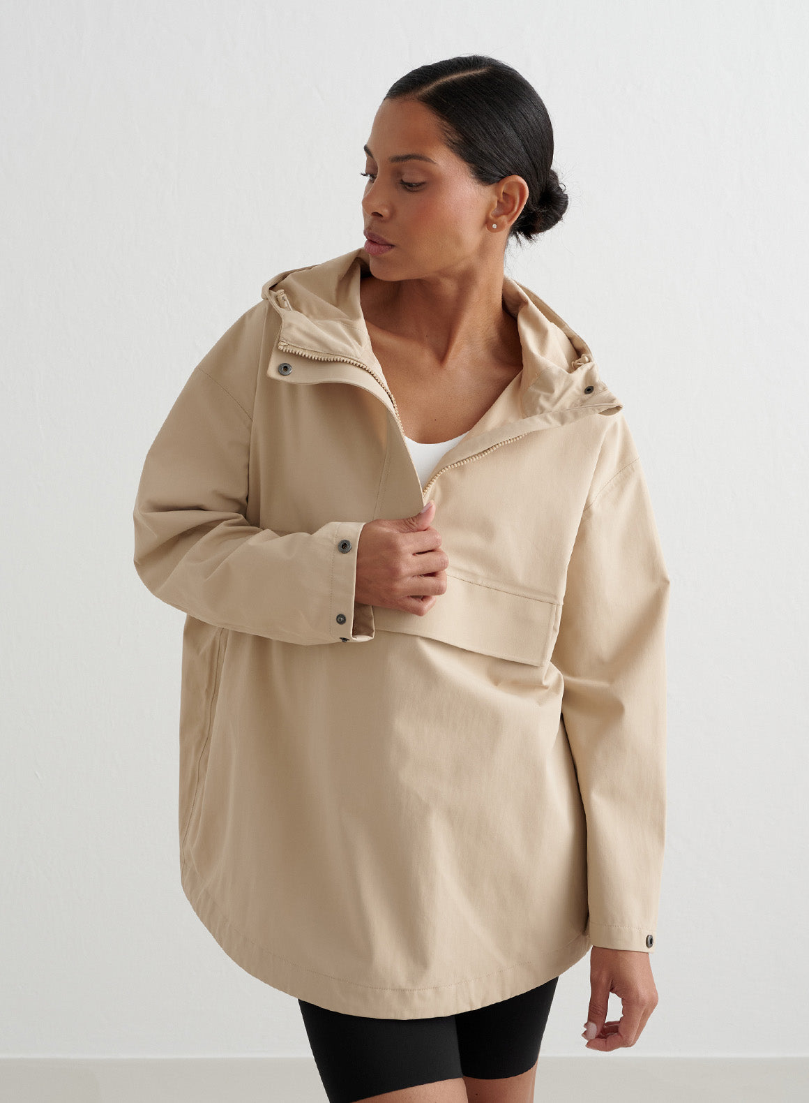 Co Activewear - Beige Waterproof Oversized Anorak secondary image