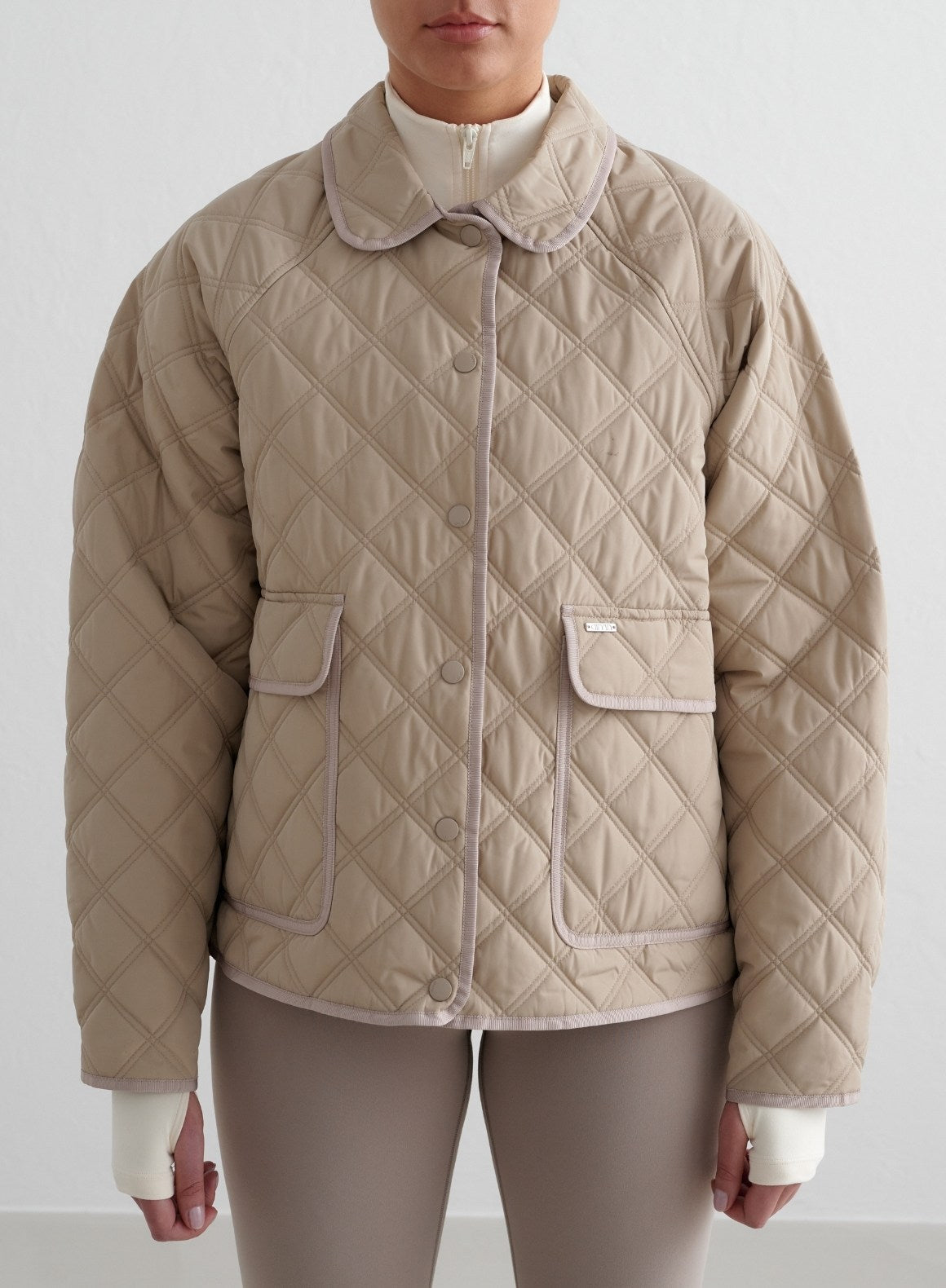 Co Activewear - Beige Quilted Femme Jacket fifth image