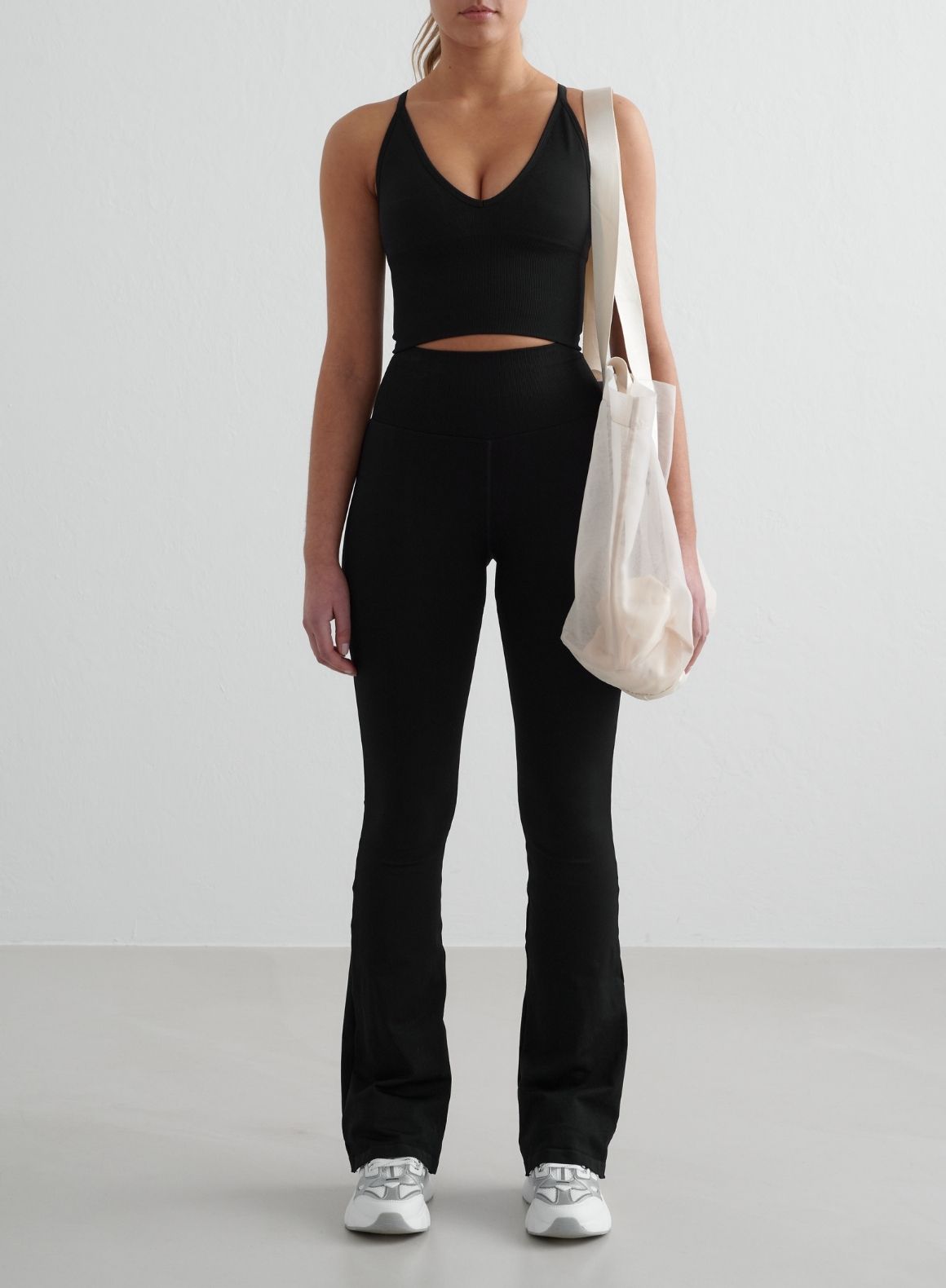 Co Activewear - Black Shape Seamless Cross Back Bralette fourth image