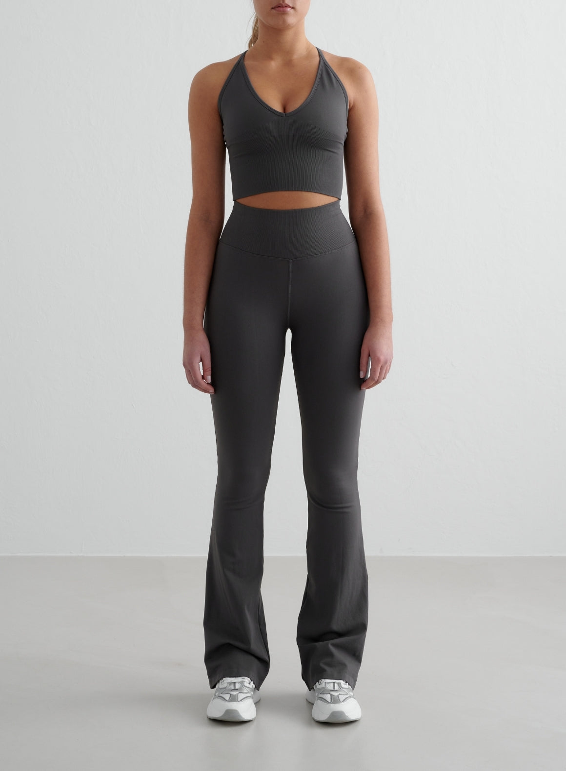 Co Activewear - Shadow Grey Shape Seamless Cross Back Bralette fifth image