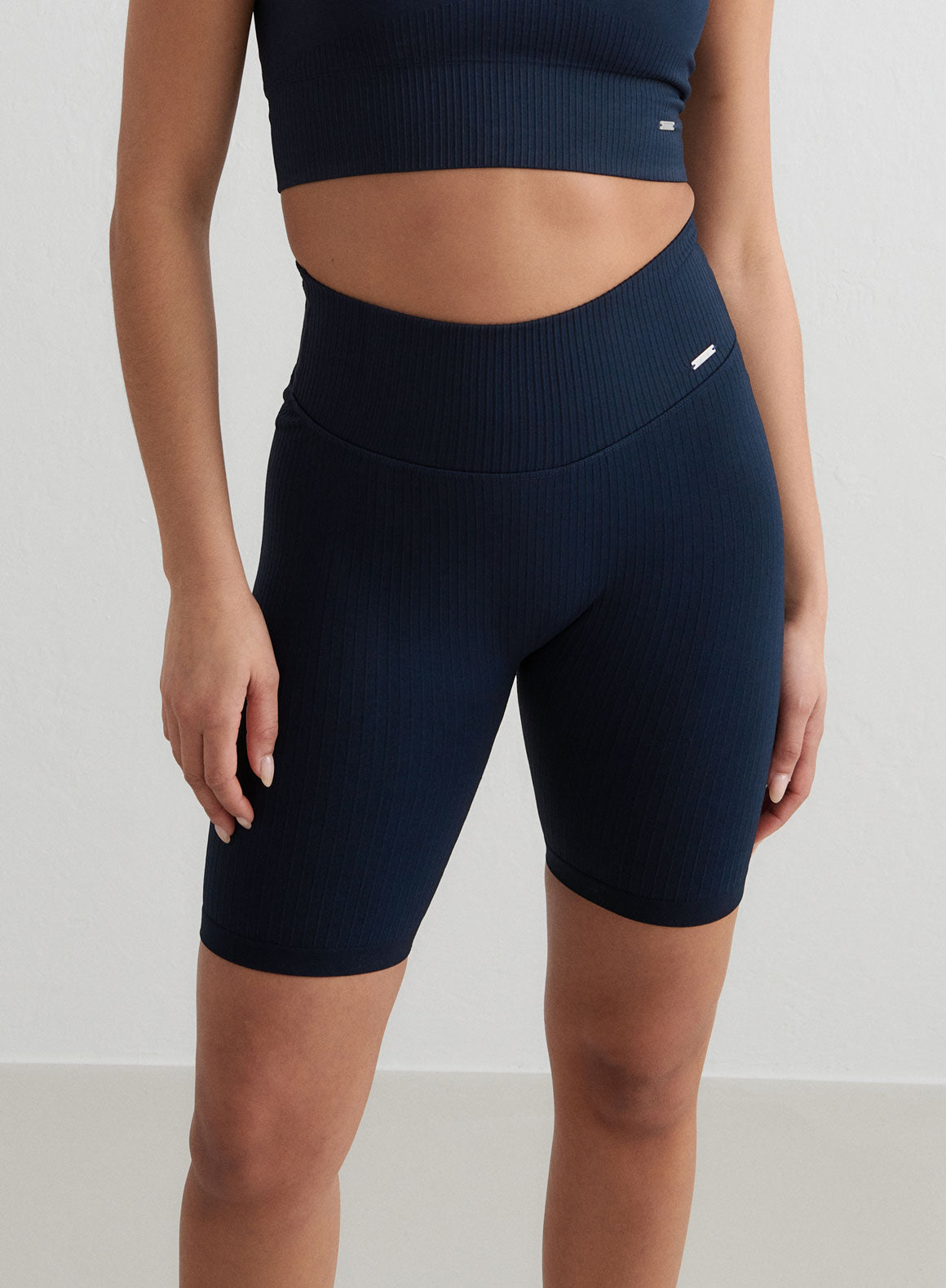 Co Activewear - Navy Ribbed Biker Shorts secondary image