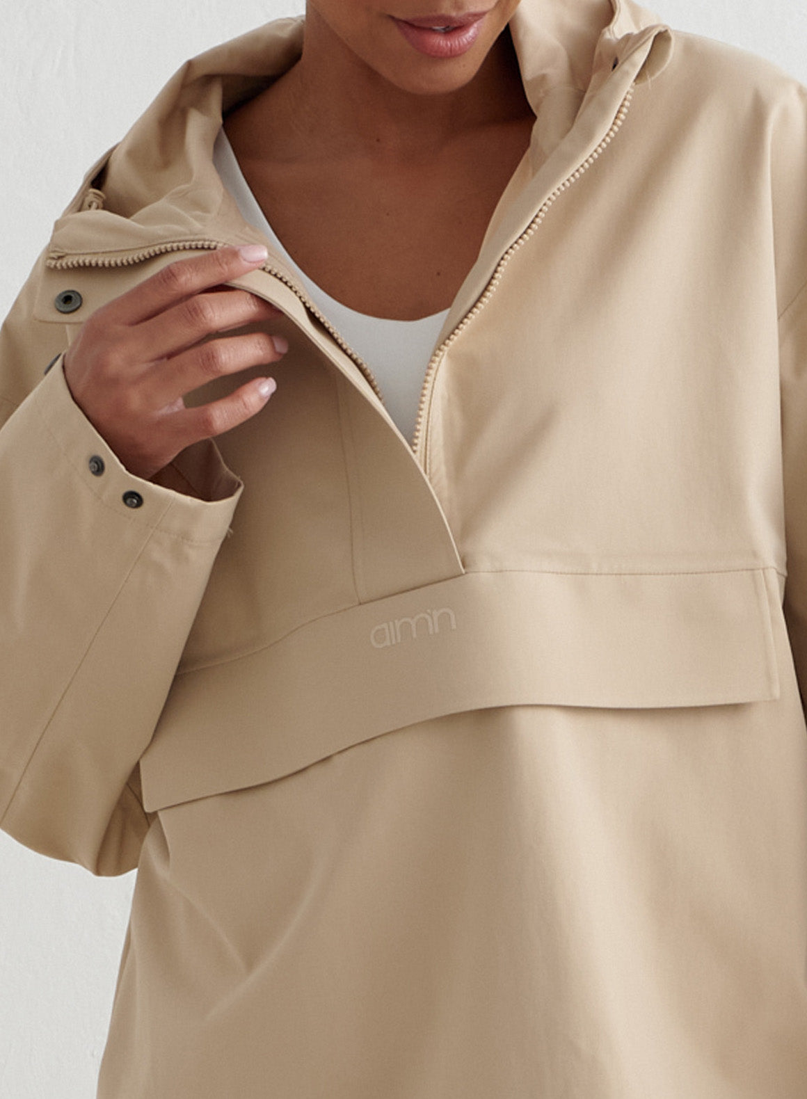 Co Activewear - Beige Waterproof Oversized Anorak sixth image