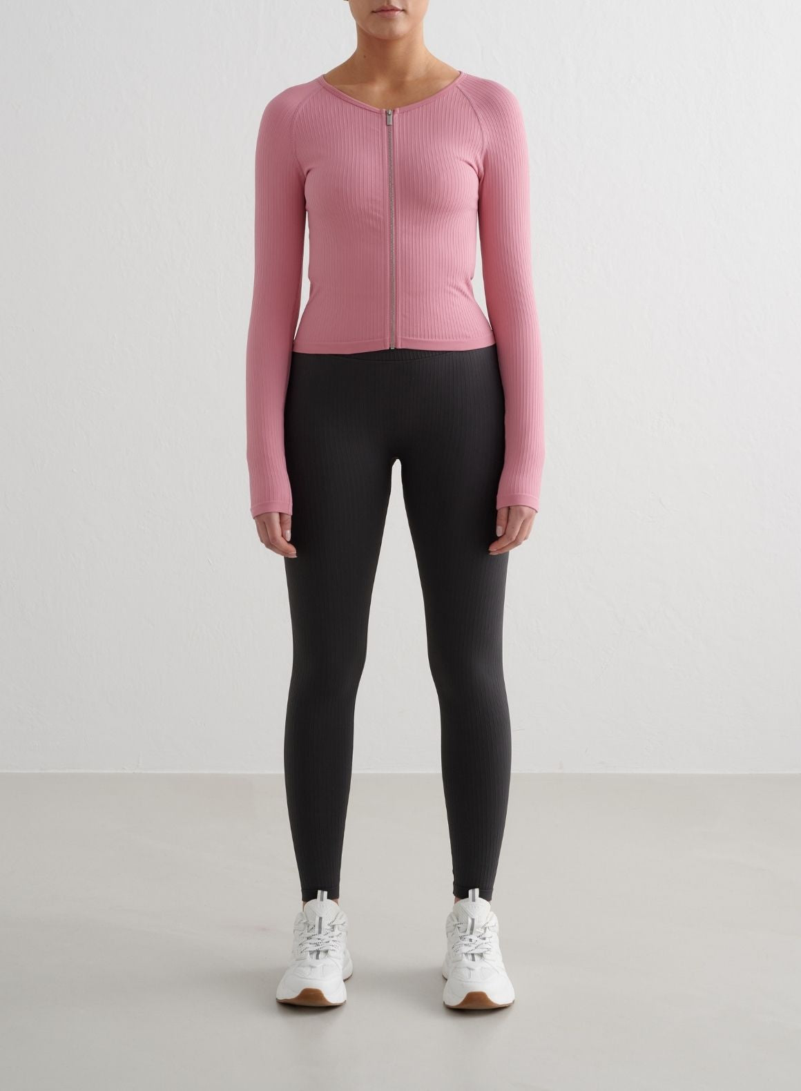 Co Activewear - Desert Rose Ribbed Seamless Zip Jacket fourth image