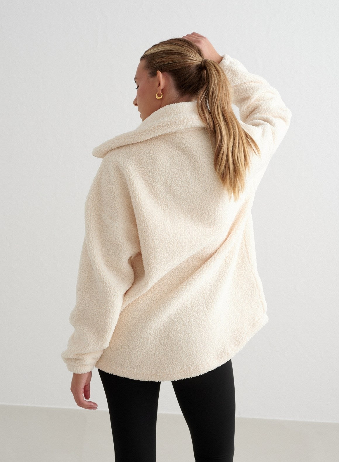 Co Activewear - Almond White Pile Jacket sixth image