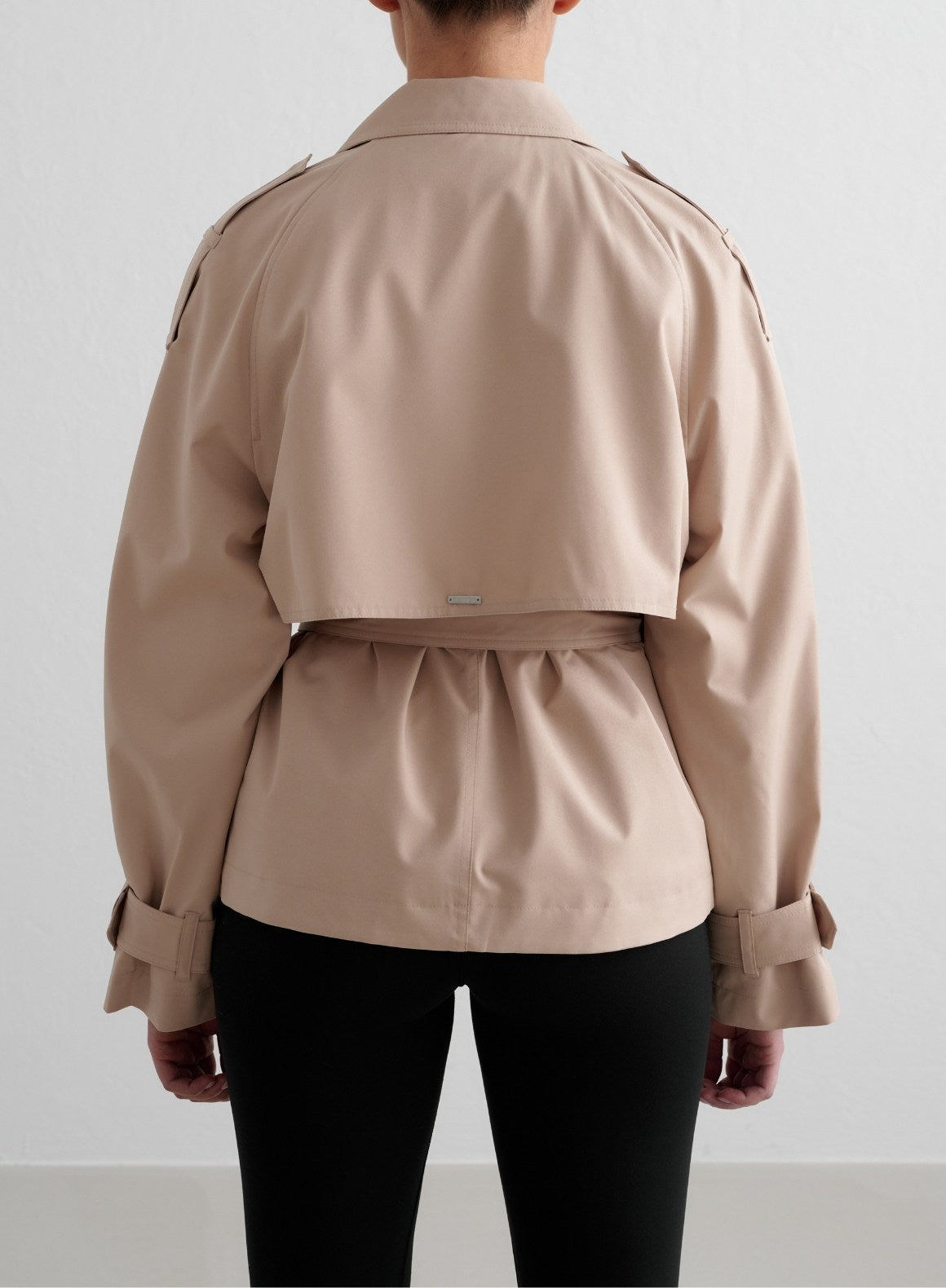 Co Activewear - Beige Recycled Tech Trench Jacket fourth image