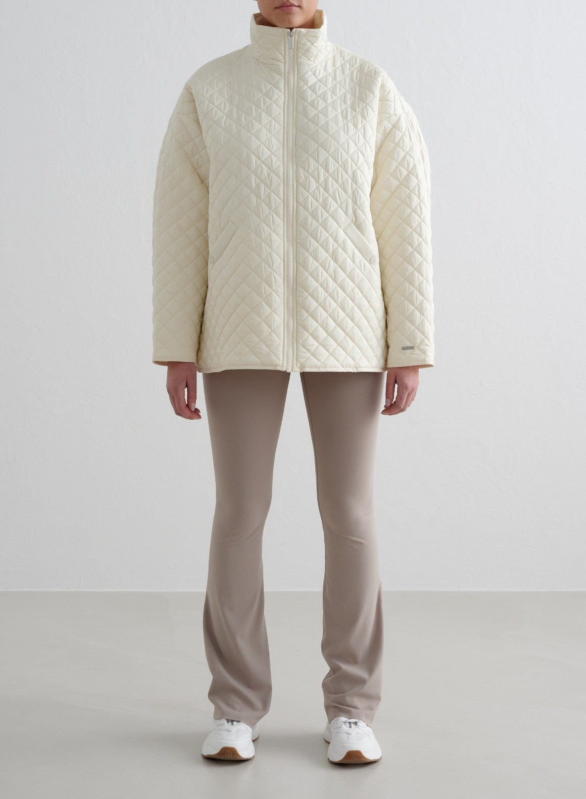 Co Activewear - Almond White Oversized Quilted Jacket secondary image