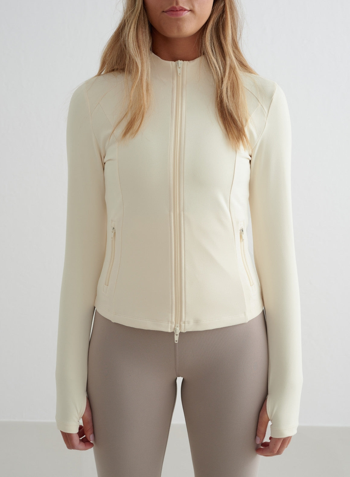 Co Activewear - Almond White Sense Zip Jacket secondary image