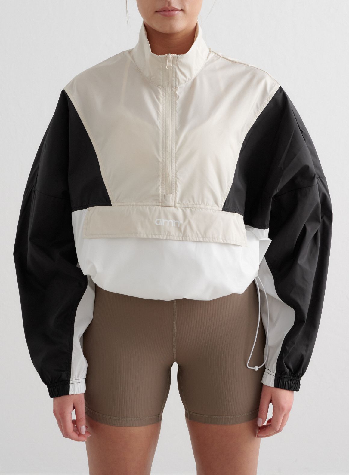Co Activewear - Café Au Lait Balance Blocked Windstopper Jacket third image