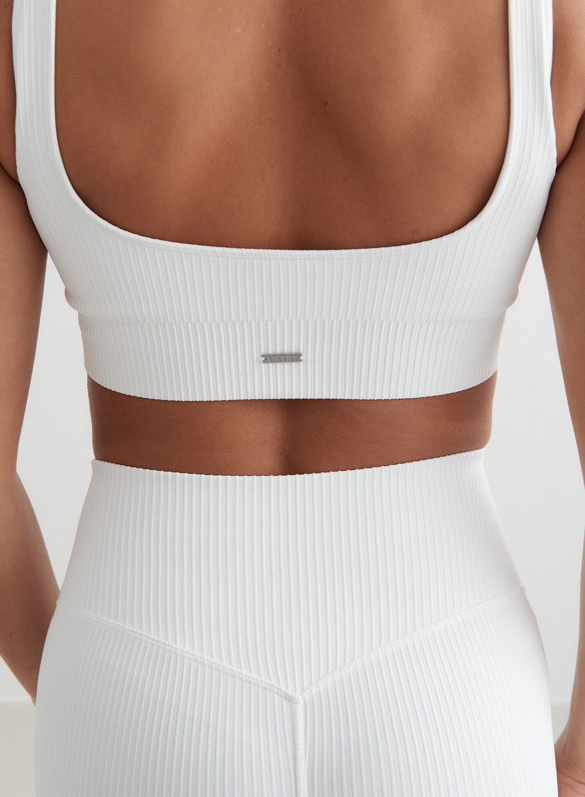 Co Activewear - White Ribbed Seamless Bra fifth image