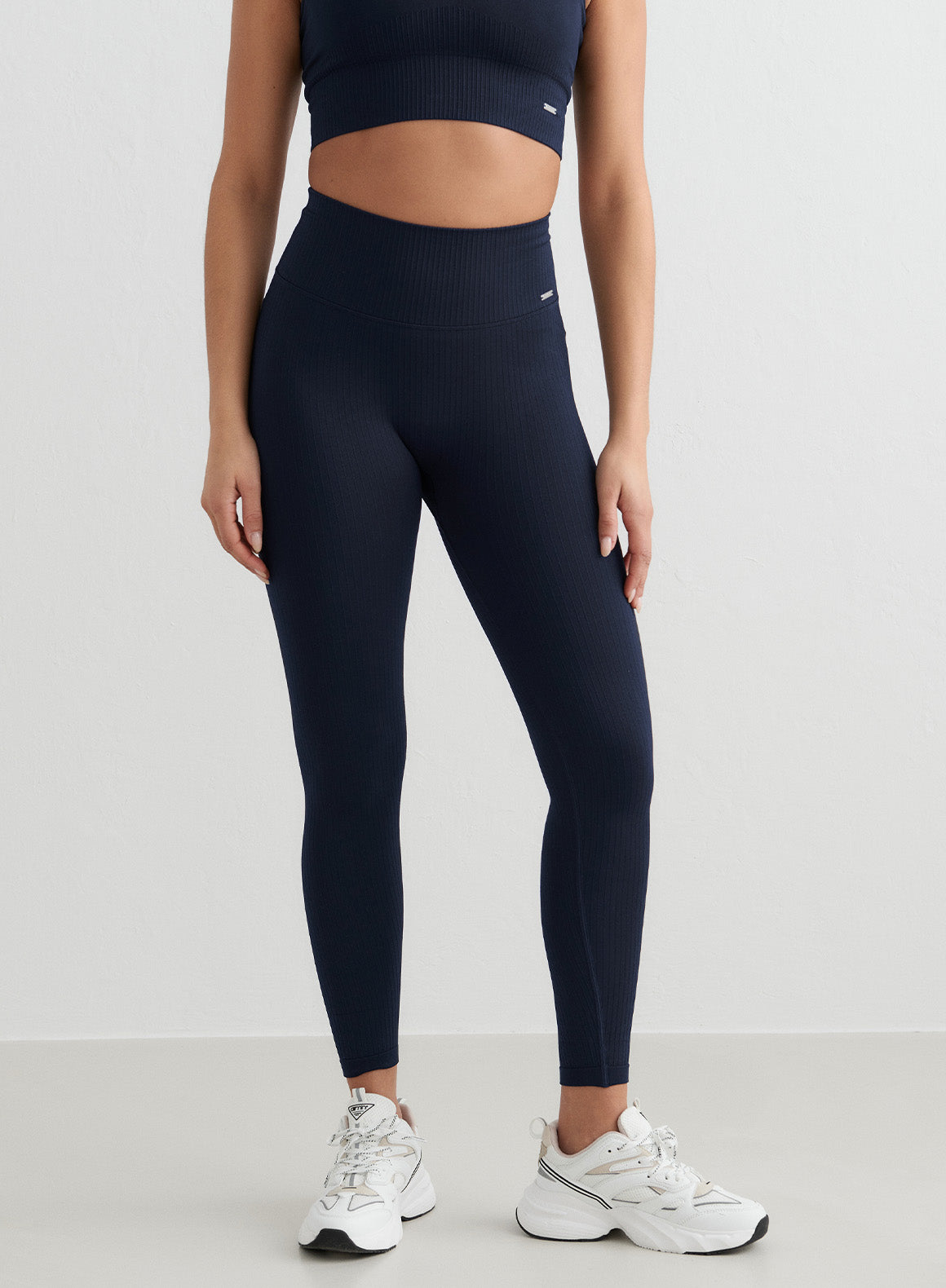 Co Activewear - Navy Ribbed Seamless Tights fifth image