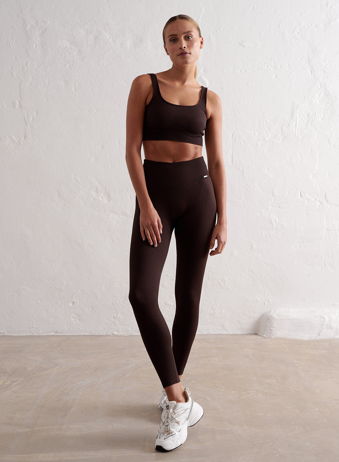 Co Activewear - Cacao Ribbed Seamless Tights sixth image
