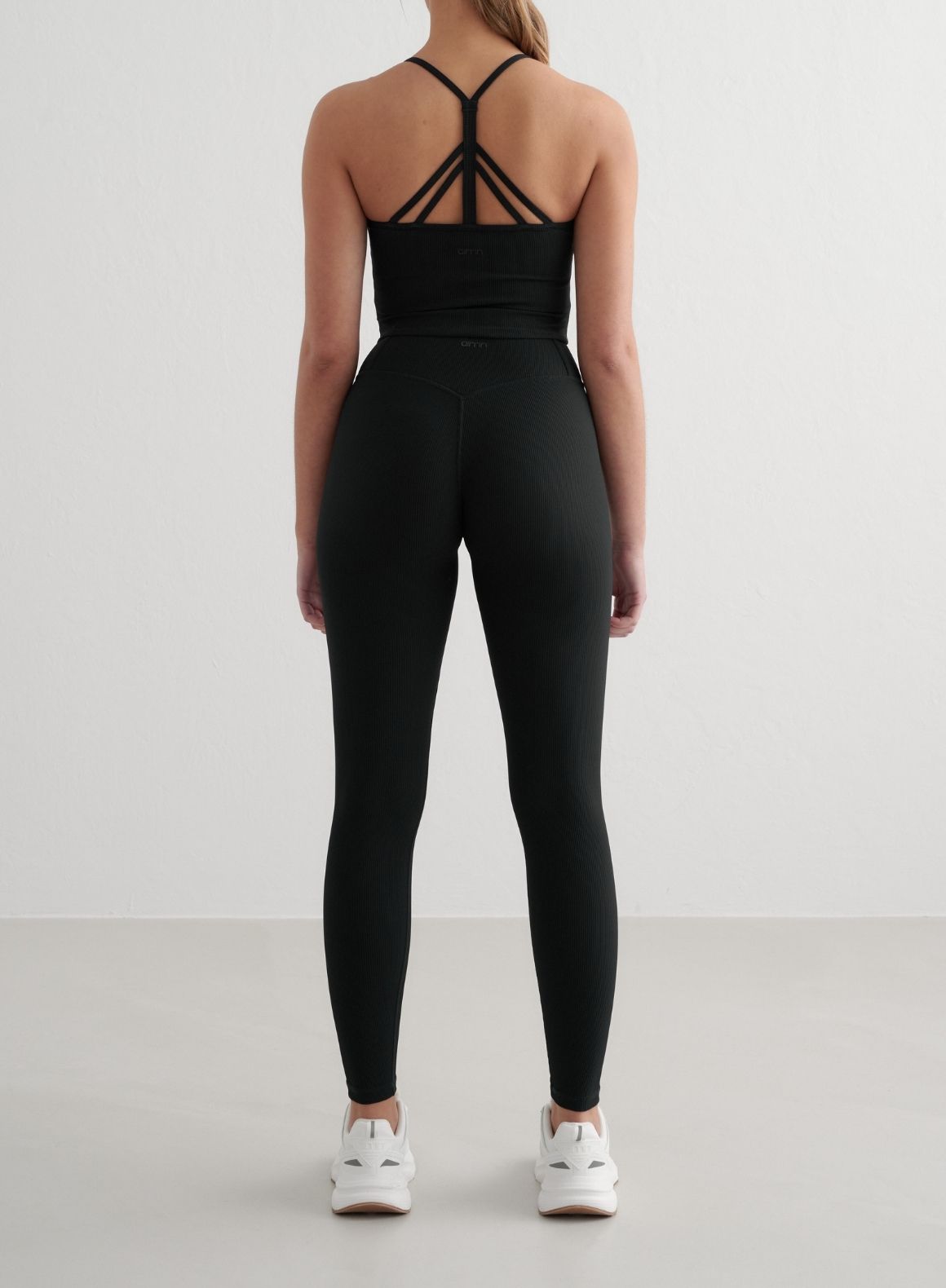 Co Activewear - Black Ribbed Performance Tights third image