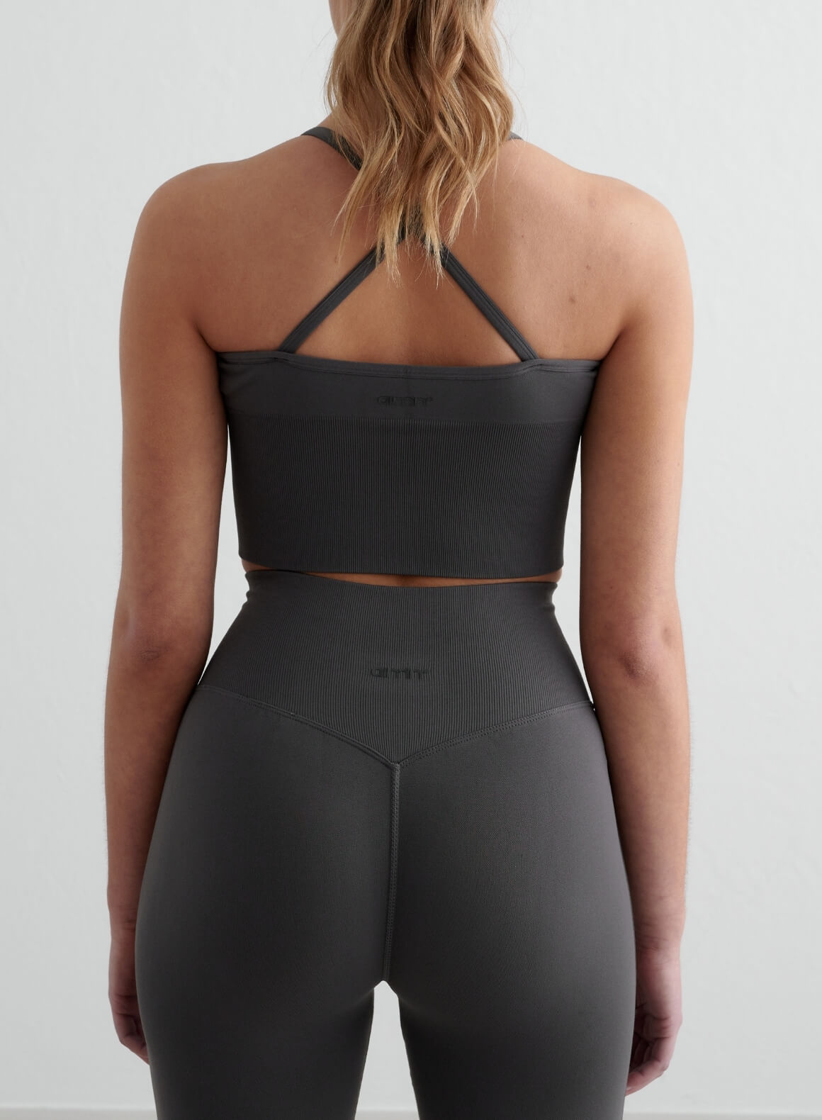 Co Activewear - Shadow Grey Shape Seamless Cross Back Bralette third image