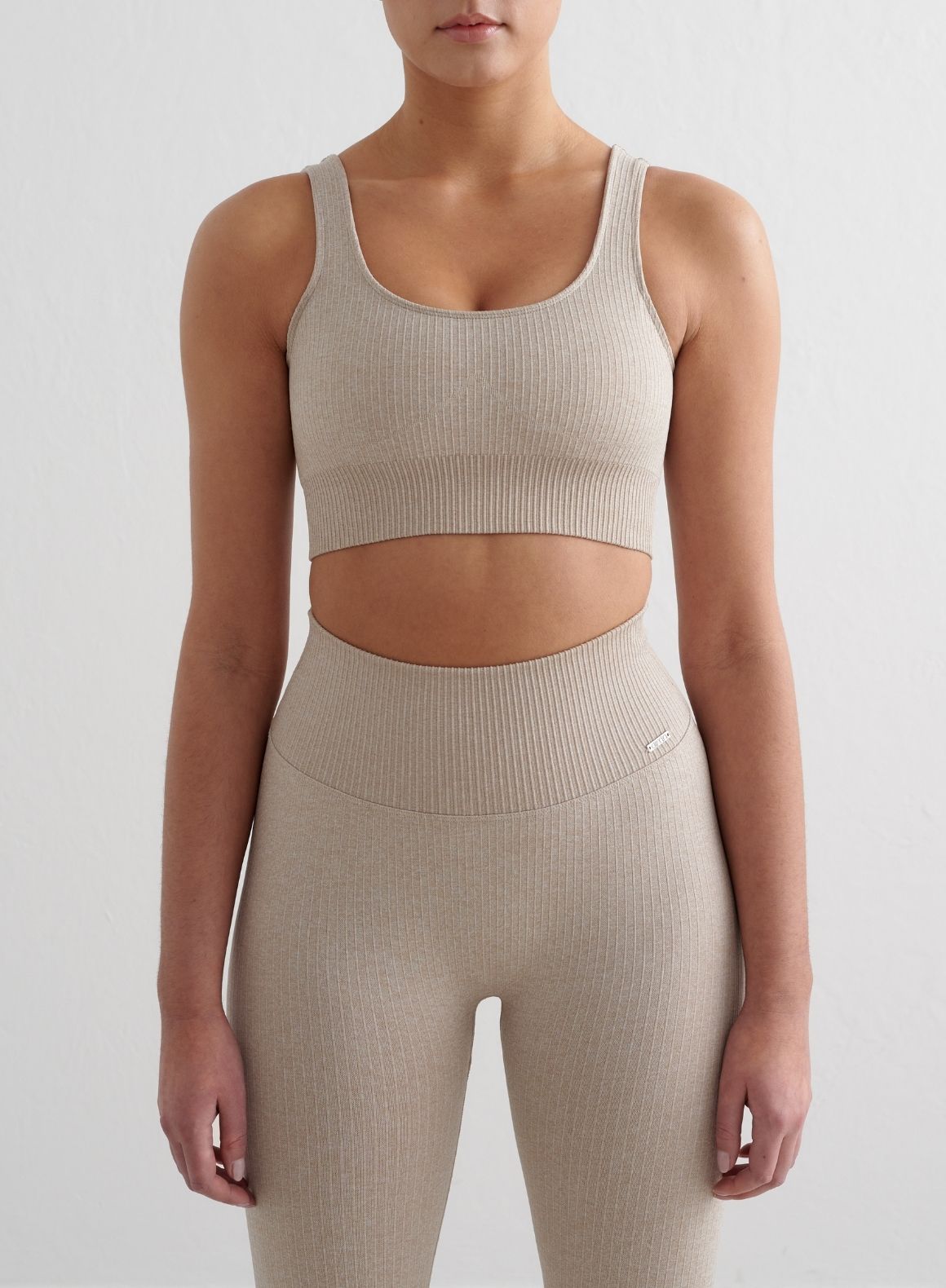 Co Activewear - Beige Melange Ribbed Seamless Bra secondary image