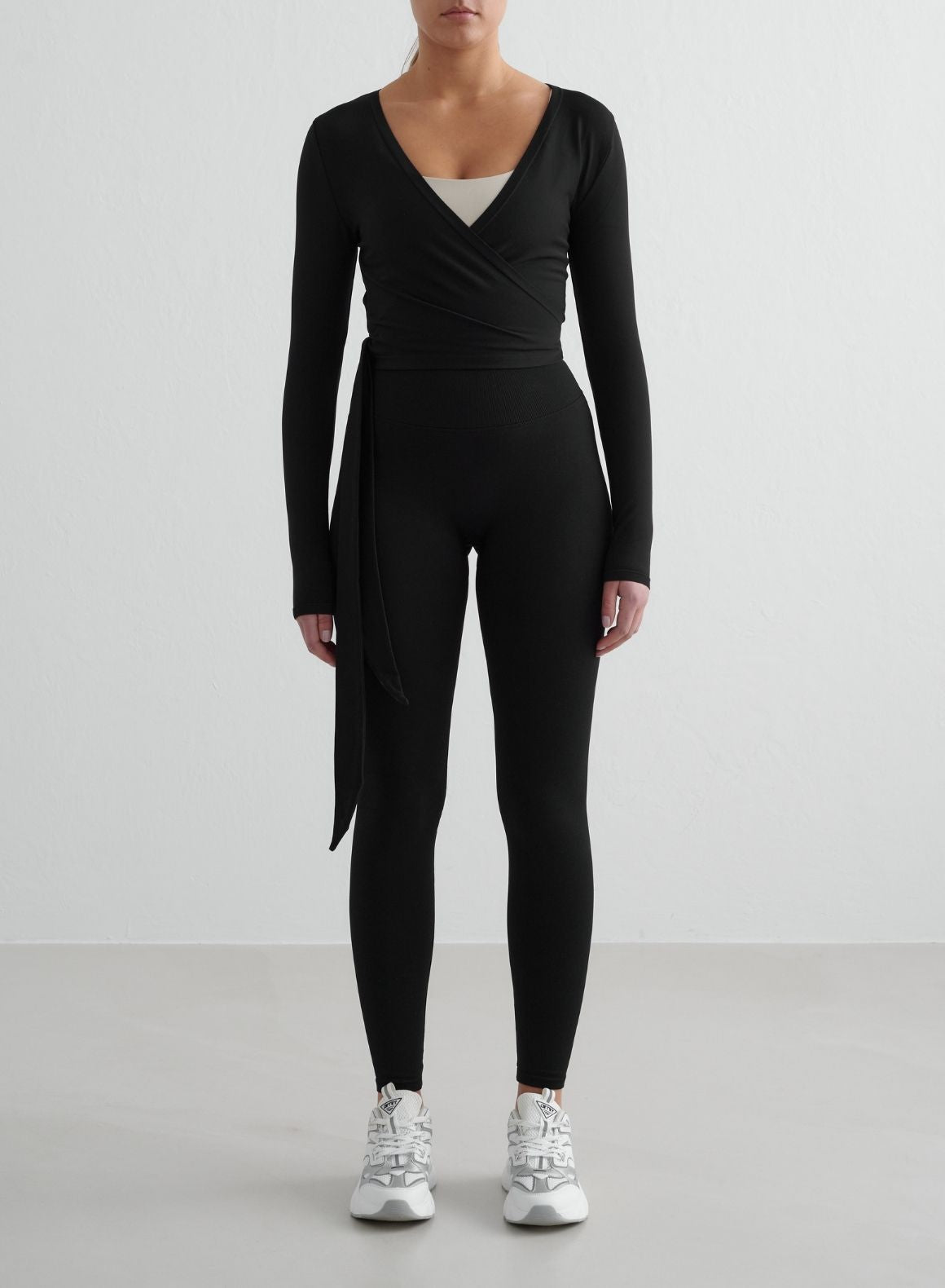 Co Activewear - Black Shape Seamless Wrap Long Sleeve fourth image
