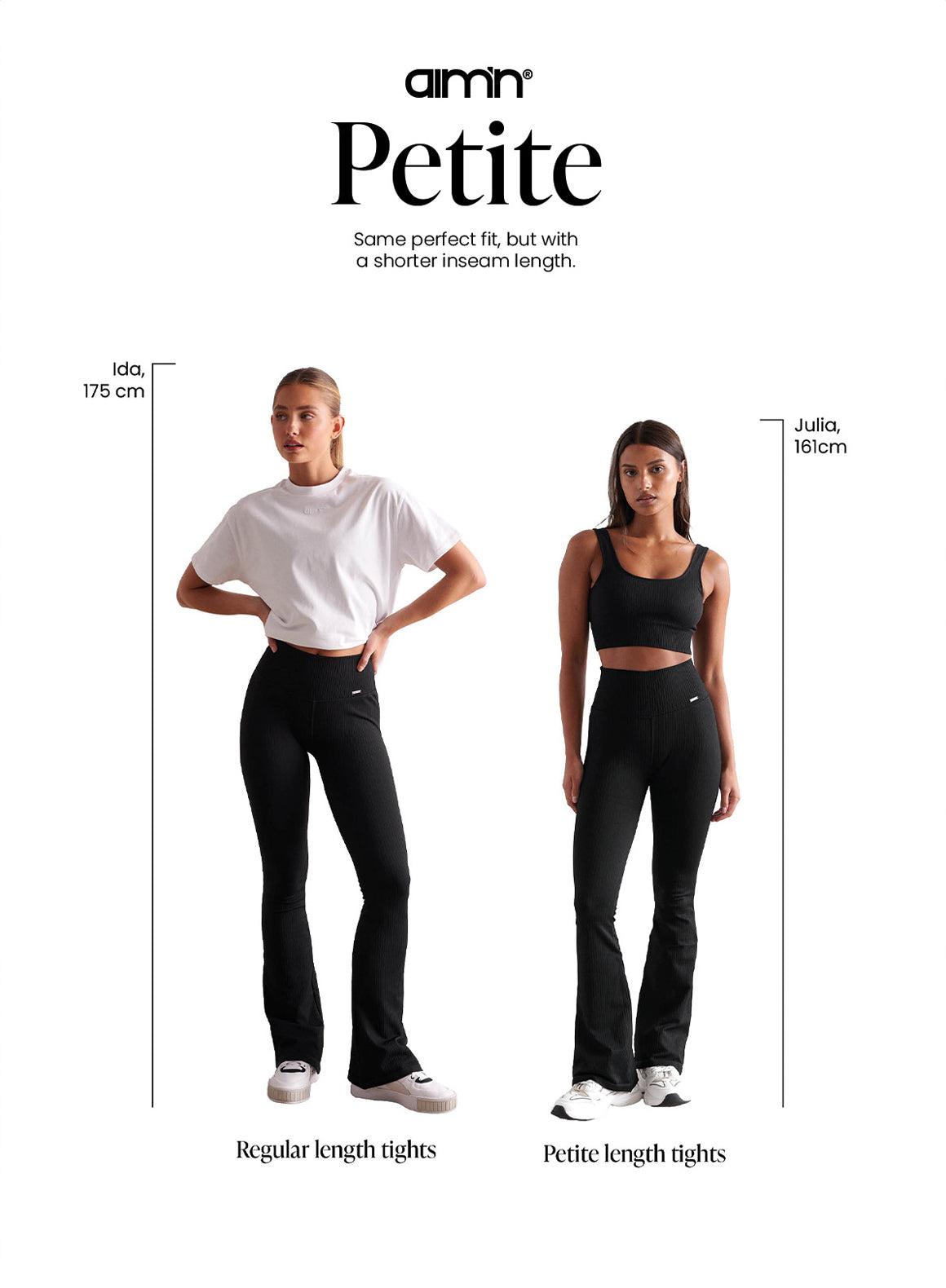 Co Activewear - Black Ribbed Seamless Flare Tights fourth image