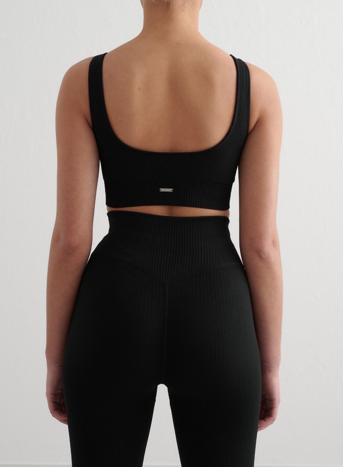 Co Activewear - Black Ribbed Seamless Bra third image