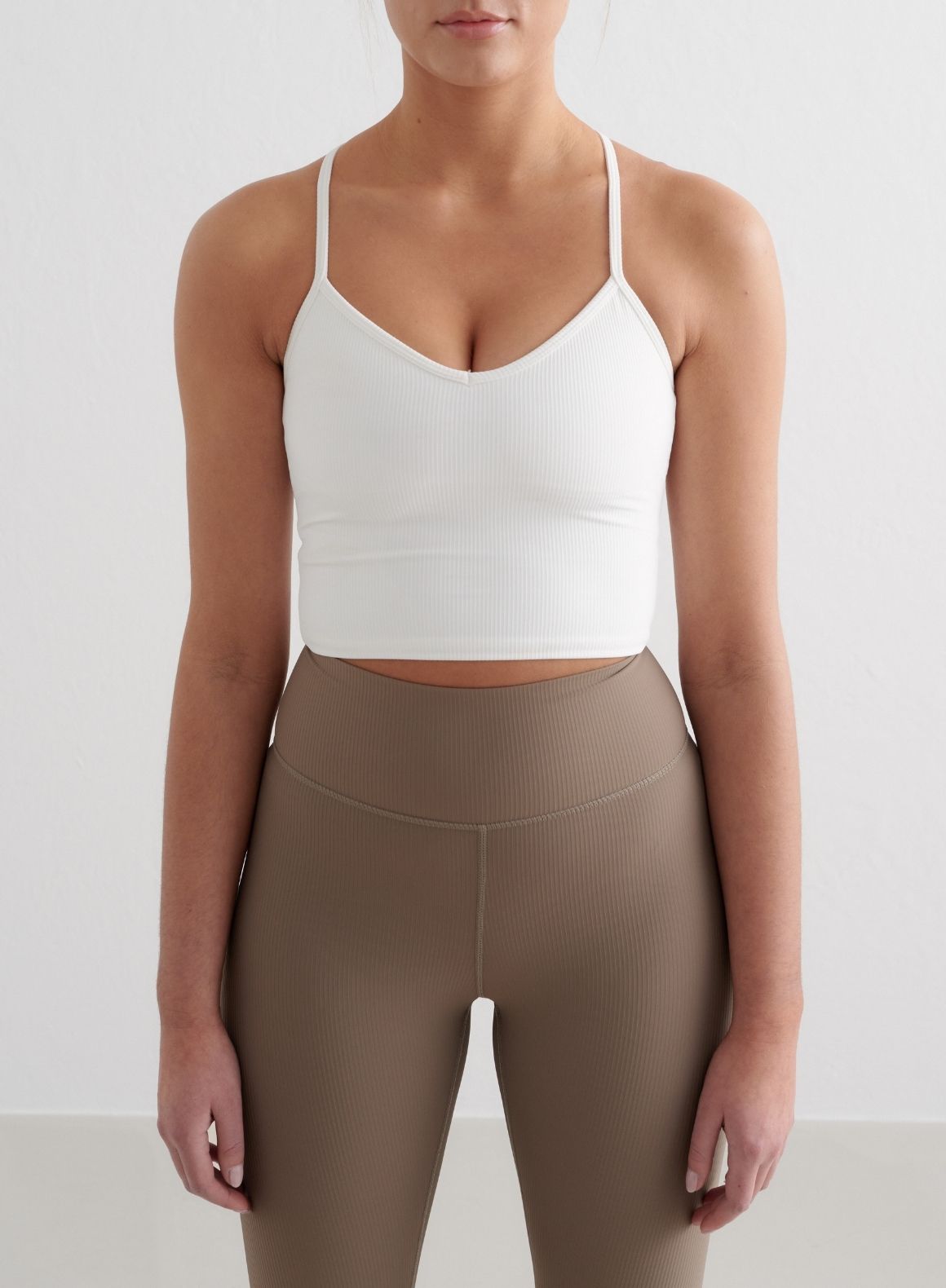 Co Activewear - White Ribbed Performance Bralette third image