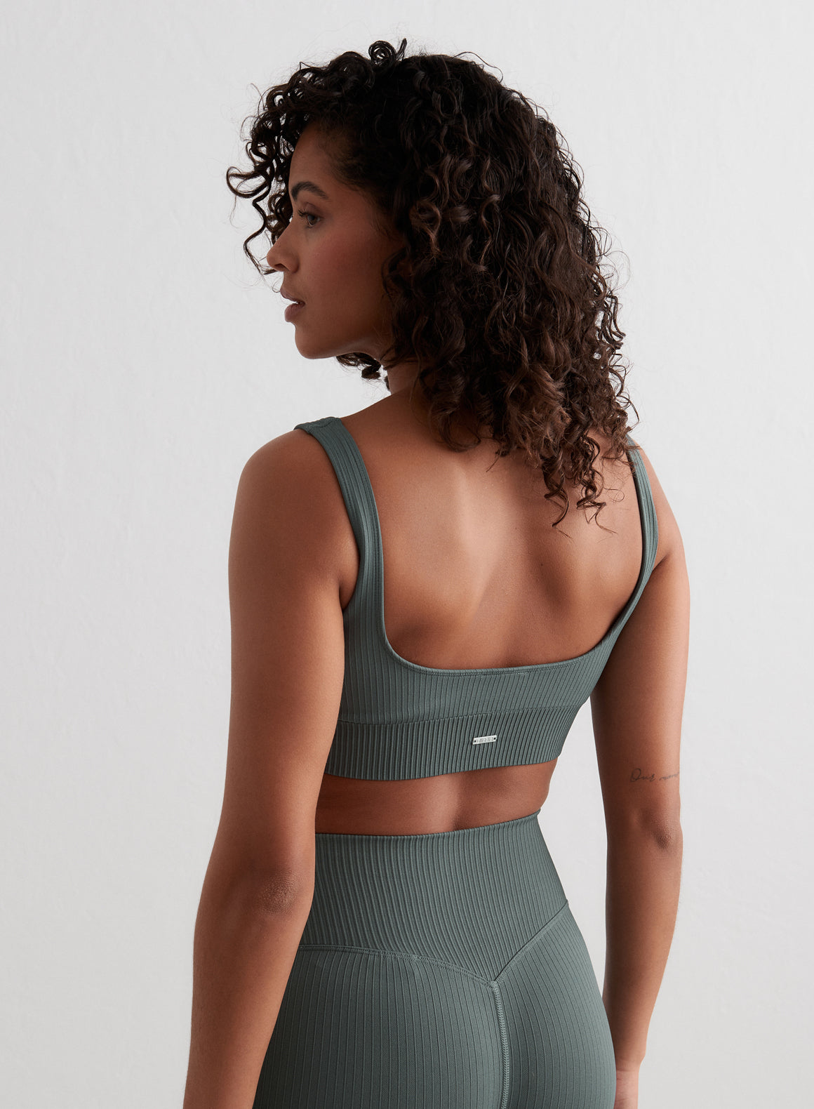 Co Activewear - Sage Ribbed Seamless Bra third image